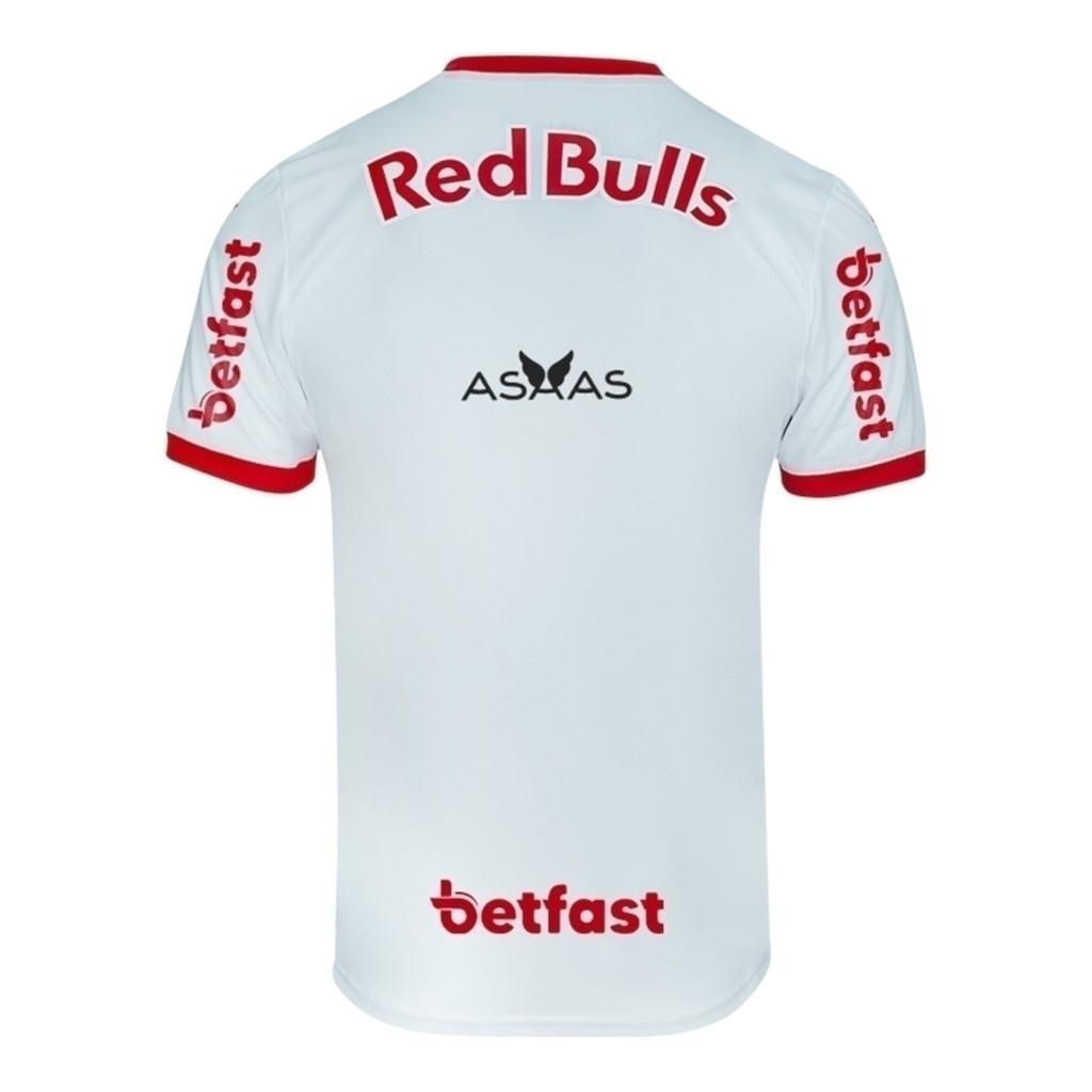 Camisa Red Bull Bragantino I 25/26 - Torcedor Puma Masculina - Branca com detalhes em vermelho e Com Patrocínio