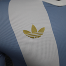Camisa Seleção Argentina Edição Comemorativa 25/26 manga longa - Jogador Adidas Masculina - Branca com listras em azul