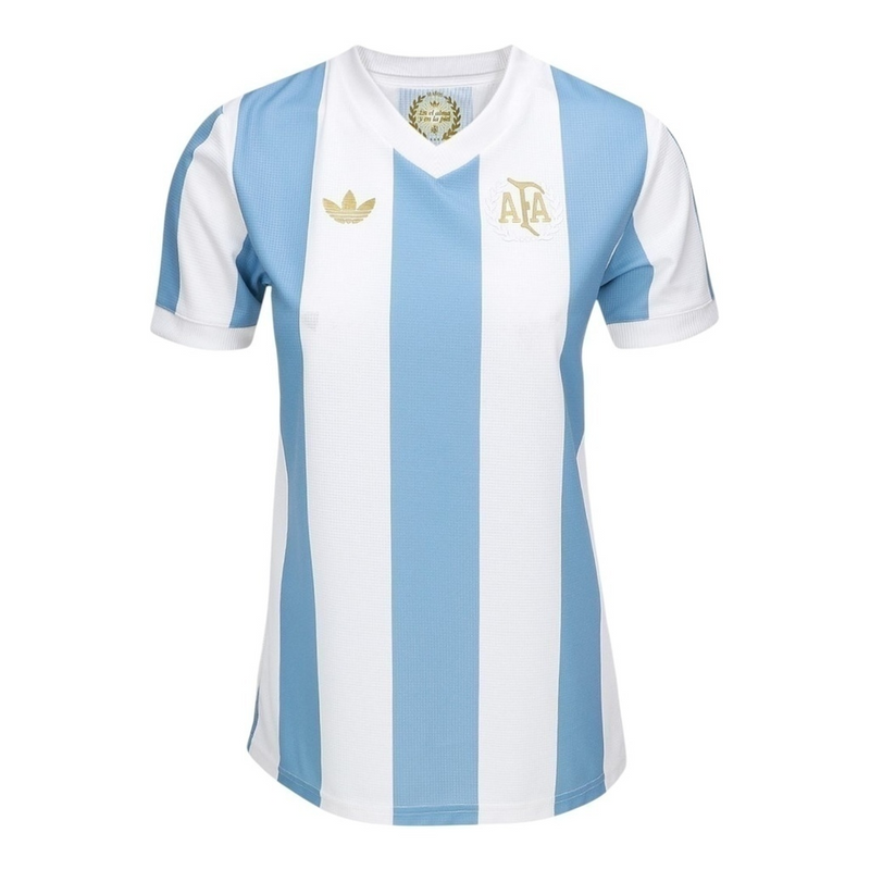 Camisa Seleção Argentina Edição Comemorativa 25/26 - Torcedor Adidas Masculina - Branca com listras em azul