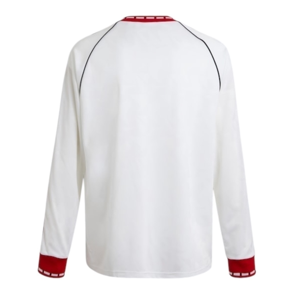 Camisa Manchester United Edição comemorativa 1991 II manga longa - Torcedor Adidas Masculina - Branca com detalhes em vermelho