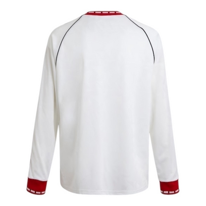 Camisa Manchester United Edição comemorativa 1991 II manga longa - Torcedor Adidas Masculina - Branca com detalhes em vermelho