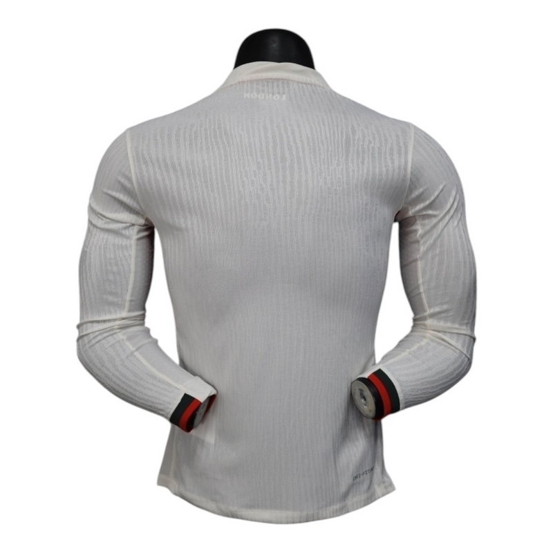 Camisa Chelsea II 25/26 manga longa - Jogador Nike Masculina - Branca com detalhes em azul e vermelho