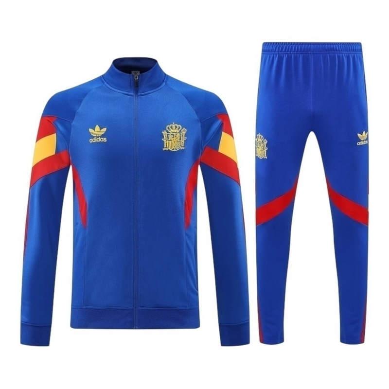 Conjunto Seleção Espanha Treino 25/26 - Masculino Nike - Azul com detalhes em vermelho e amarelo