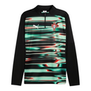 Camisa Seleção Portugal Pré-jogo 25/26 manga longa - Torcedor Puma Masculina - Preta com detalhes em verde e vermelho