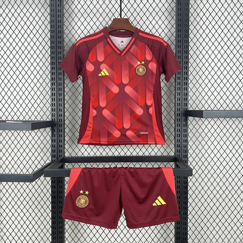 Conjunto infantil Seleção Alemanha Eurocopa II 25/26 - Torcedor Adidas Masculina - Vermelha