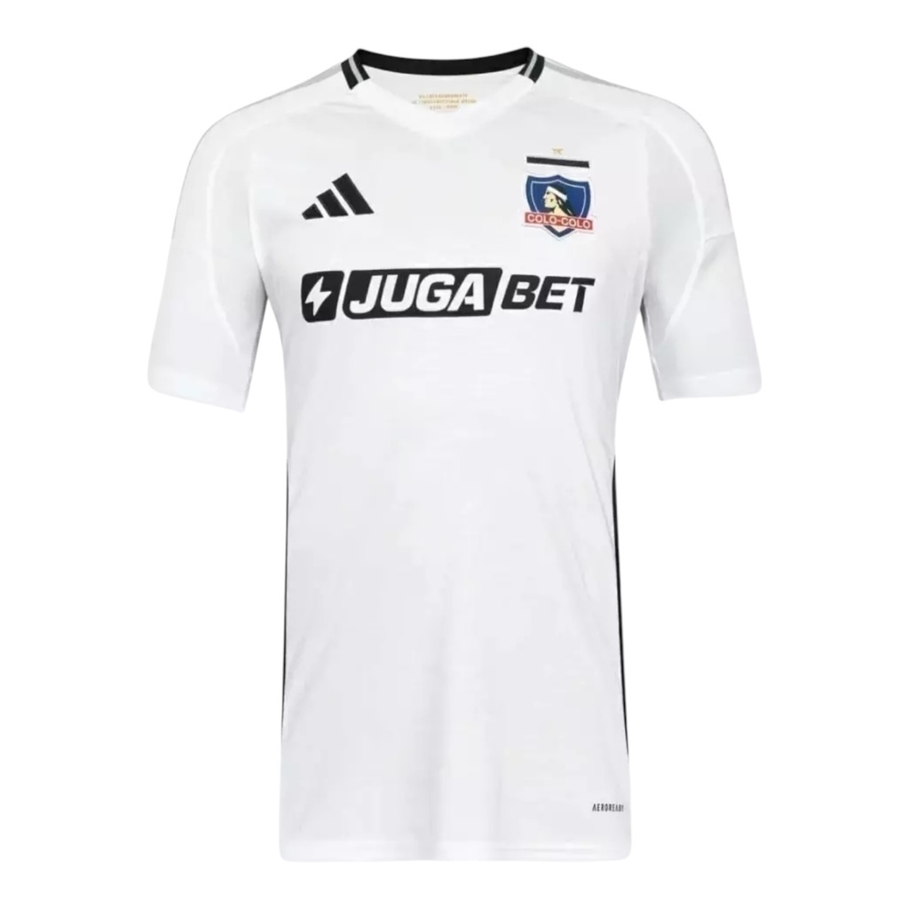 Camisa Colo Colo do Chile I 25/26 - Torcedor Adidas Masculina - Branca com detalhes em preto