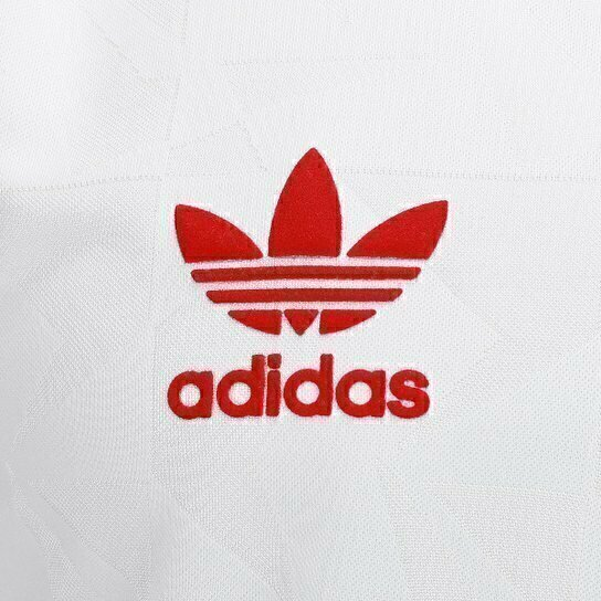 Camisa Manchester United Edição comemorativa 1991 II manga longa - Torcedor Adidas Masculina - Branca com detalhes em vermelho