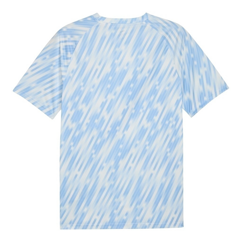 Camisa Manchester City Pré-jogo 25/26 - Torcedor Puma Masculina - Branca com detalhes em azul