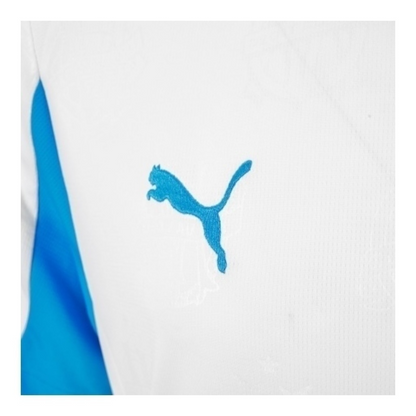 Camisa Olympique Marseille I 25/26 manga longa - Torcedor Puma Masculina - Branca e azul