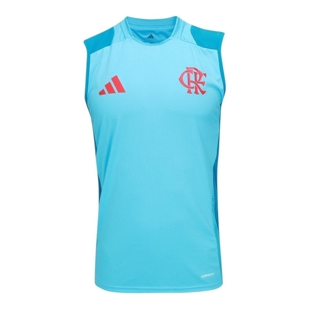 Camisa Regata Flamengo Treino 25/26 - Torcedor Adidas Masculina - Azul