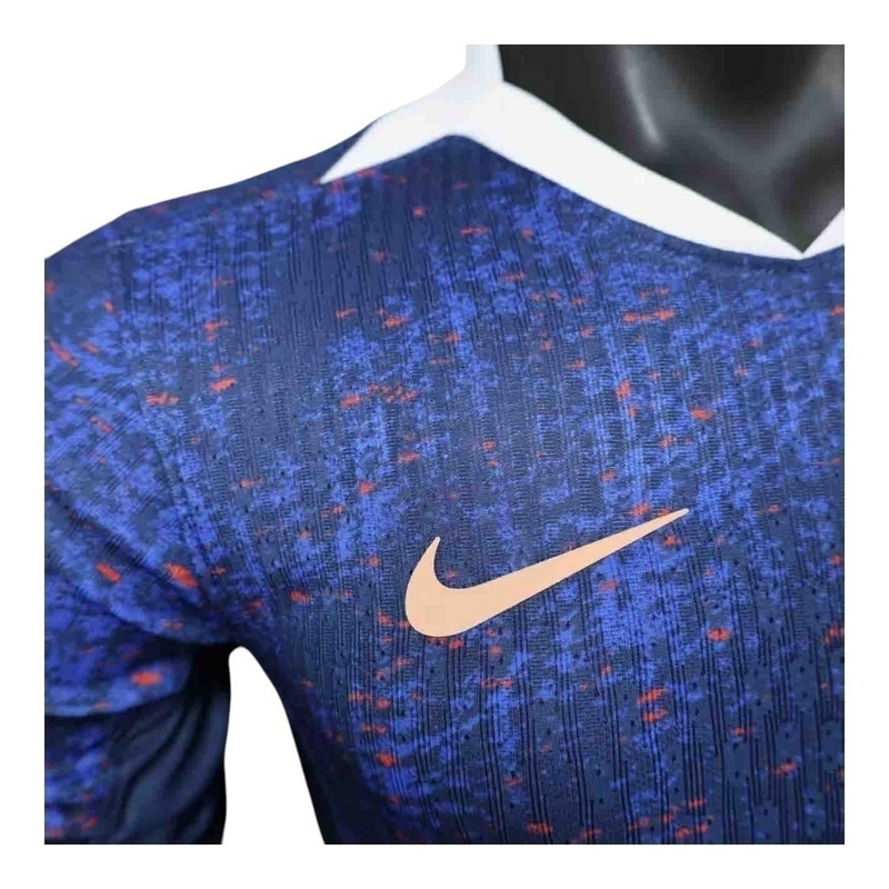 Camisa Seleção França I 25/26 - Jogador Nike Masculina - Azul com detalhes em vermelho