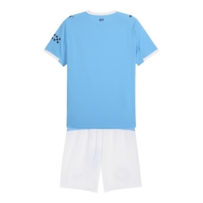Kit Infantil Manchester City I 25/26 - Puma - Azul e branco