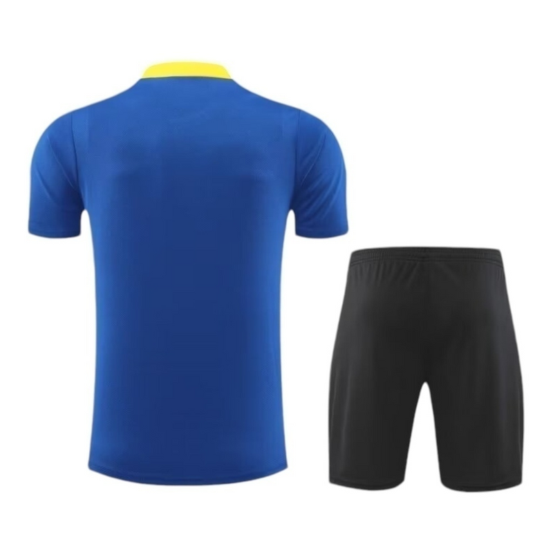 Kit Treino adulto - Camisa e Shorts - Inter de Milão Nike 24/25 - Azul e preto com detalhes em amarelo